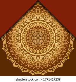 Mandala ornament concept flyer. Ethnic design, on festive and background. Vector background. Card or invitation. Islam, arabic, indian, ottoman motifs. Summer color.