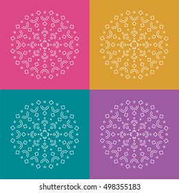 Mandala. Ornament in flat look. Ethnic decorative elements. Background. Islam, Arabic, Indian, Pakistan, Turkish. Oriental pattern. Bohemian style. Decorative round ornaments.