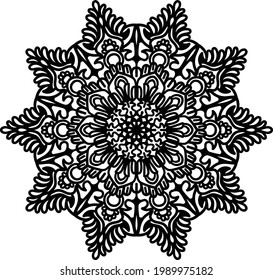 
adorno de mandala con batik floral, adecuado para tatuajes, henna, banners, portadas de libros, carteles, símbolos y alfombras de yoga