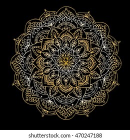 Mandala ornament, golden pattern for your design