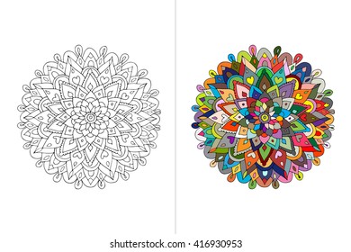 Mandala ornament, hand made sketch for your design