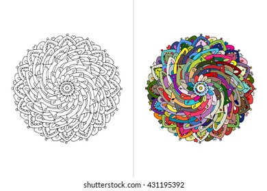 Mandala ornament, hand made sketch for your design