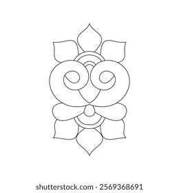 Mandala ornament illustrated in vector abstract stencil. Peaceful Petals, Ability to Relax, Brain Experiences, Harmonious Haven, Peaceful Portraits, Blossoming Beauty mandala design.