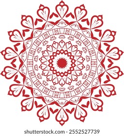 Mandala Ornament Illustration hand drawing elements decorative design circular flower vector.