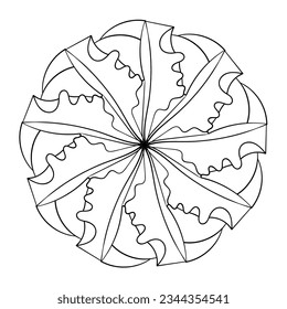 Mandala ornament. Lace pattern in circle. Doodle illustration. Vector graphic design element.