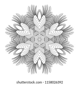 Mandala ornament on a blue background, tribal ethnic motif. Isolated element for invitation, wedding, greeting card, cover, packing, brochure, logo, monogram, emblem, tattoo.Vector  illustration.
