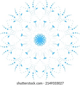 Mandala ornament, outline, doodle, hand-drawn, illustration. Vector henna tattoo style, can be used for textile, coloring books,
phone case print, greeting cards. Anti-stress coloring page for adults.