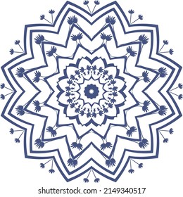 Mandala ornament, outline, doodle, hand-drawn, illustration. Vector henna tattoo style, can be used for textile, coloring books,
phone case print, greeting cards. Anti-stress coloring page for adults.