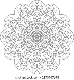 Mandala ornament outline doodle hand-drawn illustration. Vector henna tattoo style, can be used for textile, coloring books,
phone case print, greeting cards
