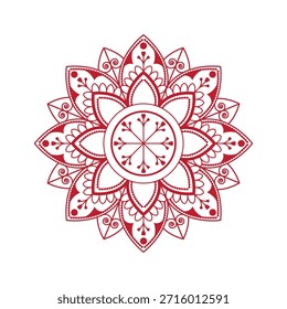 Patrón de contorno de adorno de mandala. Gráfico de arte geométrico indio. Ilustración vectorial de página de libro para colorear aislado.