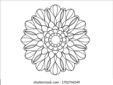 Mandala ornament pattern.  Ornament for coloring book .relaxing book.for adult Hand zentangle drawn ornate fashion style t shirt print doodle