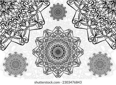 Mandala-Ornamentenmuster-Liniendesign 