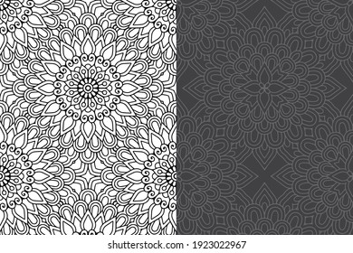 Patrón de ornamentos de Mandala. Elementos decorativos de época