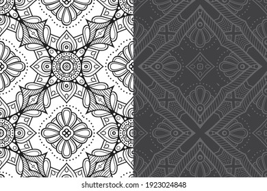 Patrón de ornamentos de Mandala. Elementos decorativos de época