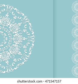 Mandala ornament. Round template. Decorative elements  can be used for greeting card, wedding invitation. 