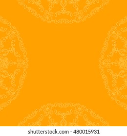 Mandala ornament. Round template. Decorative element  can be used for greeting card, wedding invitation. Doodle emblem.