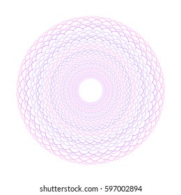 Mandala ornament. Round template. Decorative element  can be used for greeting card, wedding invitation. Doodle emblem.