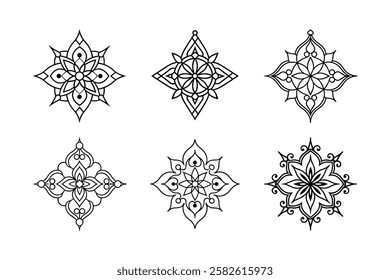 Mandala  ornament silhouette vector  bundle 