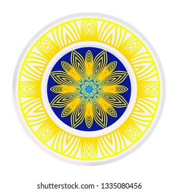 Mandala Ornament. Vector Illustration. For Wedding, Bridal, Valentine's Day, Greeting Card Invitation. Oriental Pattern. Indian, Moroccan, Mystic, Ottoman Motifs. Anti-Stress Therapy Pattern.