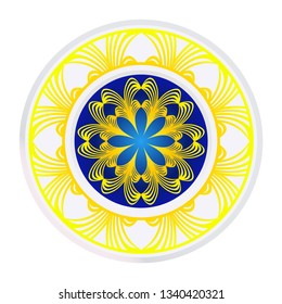 Mandala Ornament. Vector Illustration. For Wedding, Bridal, Valentine's Day, Greeting Card Invitation. Oriental Pattern. Indian, Moroccan, Mystic, Ottoman Motifs. Anti-Stress Therapy Pattern.