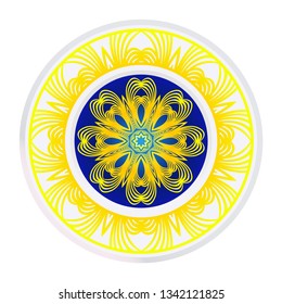 Mandala Ornament. Vector Illustration. For Wedding, Bridal, Valentine's Day, Greeting Card Invitation. Oriental Pattern. Indian, Moroccan, Mystic, Ottoman Motifs. Anti-Stress Therapy Pattern.