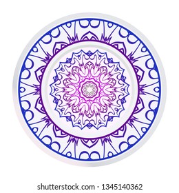 Mandala Ornament. Vector Illustration. For Wedding, Bridal, Valentine's Day, Greeting Card Invitation. Oriental Pattern. Indian, Moroccan, Mystic, Ottoman Motifs. Anti-Stress Therapy Pattern