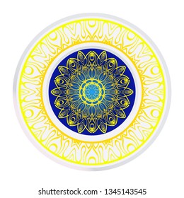 Mandala Ornament. Vector Illustration. For Wedding, Bridal, Valentine's Day, Greeting Card Invitation. Oriental Pattern. Indian, Moroccan, Mystic, Ottoman Motifs. Anti-Stress Therapy Pattern