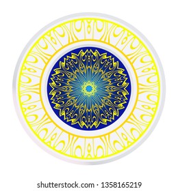 Mandala Ornament. Vector Illustration. For Wedding, Bridal, Valentine's Day, Greeting Card Invitation. Oriental Pattern. Indian, Moroccan, Mystic, Ottoman Motifs. Anti-Stress Therapy Pattern