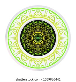 Mandala Ornament. Vector Illustration. For Wedding, Bridal, Valentine's Day, Greeting Card Invitation. Oriental Pattern. Indian, Moroccan, Mystic, Ottoman Motifs. Anti-Stress Therapy Pattern