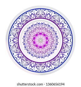 Mandala Ornament. Vector Illustration. For Wedding, Bridal, Valentine's Day, Greeting Card Invitation. Oriental Pattern. Indian, Moroccan, Mystic, Ottoman Motifs. Anti-Stress Therapy Pattern