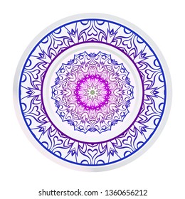 Mandala Ornament. Vector Illustration. For Wedding, Bridal, Valentine's Day, Greeting Card Invitation. Oriental Pattern. Indian, Moroccan, Mystic, Ottoman Motifs. Anti-Stress Therapy Pattern