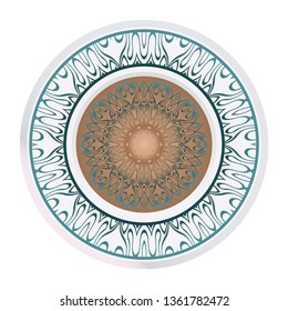 Mandala Ornament. Vector Illustration. For Wedding, Bridal, Valentine's Day, Greeting Card Invitation. Oriental Pattern. Indian, Moroccan, Mystic, Ottoman Motifs. Anti-Stress Therapy Pattern