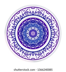 Mandala Ornament. Vector Illustration. For Wedding, Bridal, Valentine's Day, Greeting Card Invitation. Oriental Pattern. Indian, Moroccan, Mystic, Ottoman Motifs. Anti-Stress Therapy Pattern