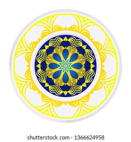 Mandala Ornament. Vector Illustration. For Wedding, Bridal, Valentine's Day, Greeting Card Invitation. Oriental Pattern. Indian, Moroccan, Mystic, Ottoman Motifs. Anti-Stress Therapy Pattern.