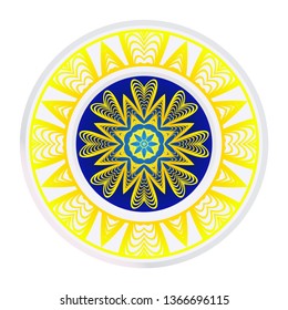 Mandala Ornament. Vector Illustration. For Wedding, Bridal, Valentine's Day, Greeting Card Invitation. Oriental Pattern. Indian, Moroccan, Mystic, Ottoman Motifs. Anti-Stress Therapy Pattern.