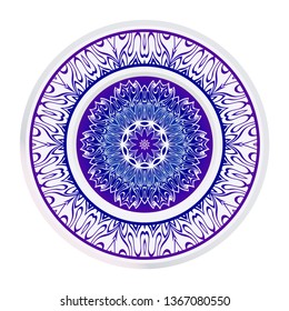 Mandala Ornament. Vector Illustration. For Wedding, Bridal, Valentine's Day, Greeting Card Invitation. Oriental Pattern. Indian, Moroccan, Mystic, Ottoman Motifs. Anti-Stress Therapy Pattern