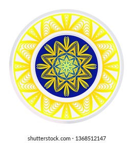 Mandala Ornament. Vector Illustration. For Wedding, Bridal, Valentine's Day, Greeting Card Invitation. Oriental Pattern. Indian, Moroccan, Mystic, Ottoman Motifs. Anti-Stress Therapy Pattern.