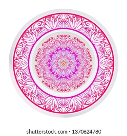 Mandala Ornament. Vector Illustration. For Wedding, Bridal, Valentine's Day, Greeting Card Invitation. Oriental Pattern. Indian, Moroccan, Mystic, Ottoman Motifs. Anti-Stress Therapy Pattern