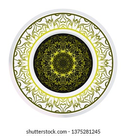 Mandala Ornament. Vector Illustration. For Wedding, Bridal, Valentine's Day, Greeting Card Invitation. Oriental Pattern. Indian, Moroccan, Mystic, Ottoman Motifs. Anti-Stress Therapy Pattern