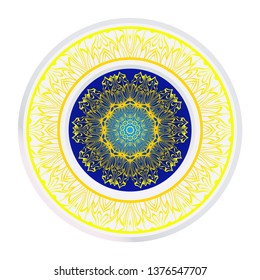 Mandala Ornament. Vector Illustration. For Wedding, Bridal, Valentine's Day, Greeting Card Invitation. Oriental Pattern. Indian, Moroccan, Mystic, Ottoman Motifs. Anti-Stress Therapy Pattern