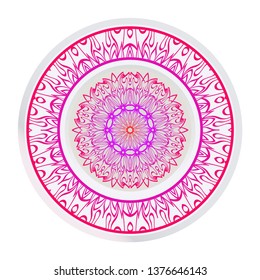 Mandala Ornament. Vector Illustration. For Wedding, Bridal, Valentine's Day, Greeting Card Invitation. Oriental Pattern. Indian, Moroccan, Mystic, Ottoman Motifs. Anti-Stress Therapy Pattern