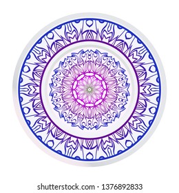 Mandala Ornament. Vector Illustration. For Wedding, Bridal, Valentine's Day, Greeting Card Invitation. Oriental Pattern. Indian, Moroccan, Mystic, Ottoman Motifs. Anti-Stress Therapy Pattern