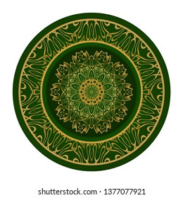 Mandala Ornament. Vector Illustration. For Wedding, Bridal, Valentine's Day, Greeting Card Invitation. Oriental Pattern. Indian, Moroccan, Mystic, Ottoman Motifs. Anti-Stress Therapy Pattern