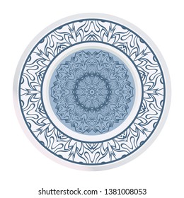 Mandala Ornament. Vector Illustration. For Wedding, Bridal, Valentine's Day, Greeting Card Invitation. Oriental Pattern. Indian, Moroccan, Mystic, Ottoman Motifs. Anti-Stress Therapy Pattern