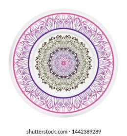 Mandala Ornament. Vector Illustration. For Wedding, Bridal, Valentine's Day, Greeting Card Invitation. Oriental Pattern. Indian, Moroccan, Mystic, Ottoman Motifs. Anti-Stress Therapy Pattern.