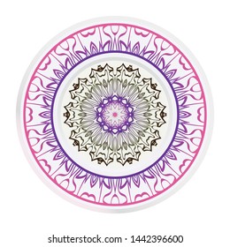 Mandala Ornament. Vector Illustration. For Wedding, Bridal, Valentine's Day, Greeting Card Invitation. Oriental Pattern. Indian, Moroccan, Mystic, Ottoman Motifs. Anti-Stress Therapy Pattern.