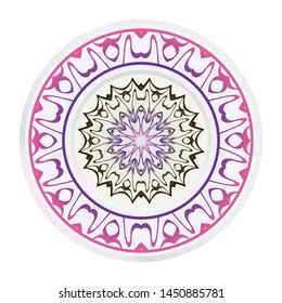 Mandala Ornament. Vector Illustration. For Wedding, Bridal, Valentine's Day, Greeting Card Invitation. Oriental Pattern. Indian, Moroccan, Mystic, Ottoman Motifs. Anti-Stress Therapy Pattern.