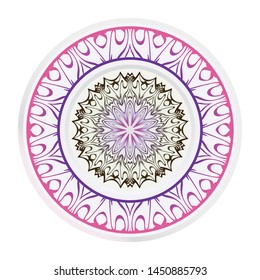 Mandala Ornament. Vector Illustration. For Wedding, Bridal, Valentine's Day, Greeting Card Invitation. Oriental Pattern. Indian, Moroccan, Mystic, Ottoman Motifs. Anti-Stress Therapy Pattern.