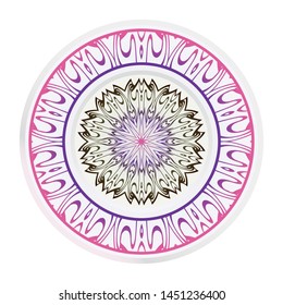 Mandala Ornament. Vector Illustration. For Wedding, Bridal, Valentine's Day, Greeting Card Invitation. Oriental Pattern. Indian, Moroccan, Mystic, Ottoman Motifs. Anti-Stress Therapy Pattern.