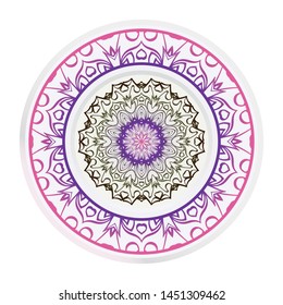 Mandala Ornament. Vector Illustration. For Wedding, Bridal, Valentine's Day, Greeting Card Invitation. Oriental Pattern. Indian, Moroccan, Mystic, Ottoman Motifs. Anti-Stress Therapy Pattern.